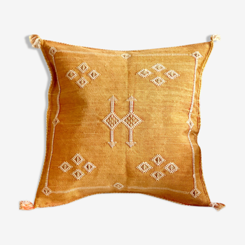 Housse de coussin sabra soie cactus orange mandarine