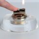 Table lighter in plexiglass and gold metal, Crespi style, 1970s.