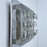 Sculptural Wall Lamp Vintage 60s, Glass and Chrome