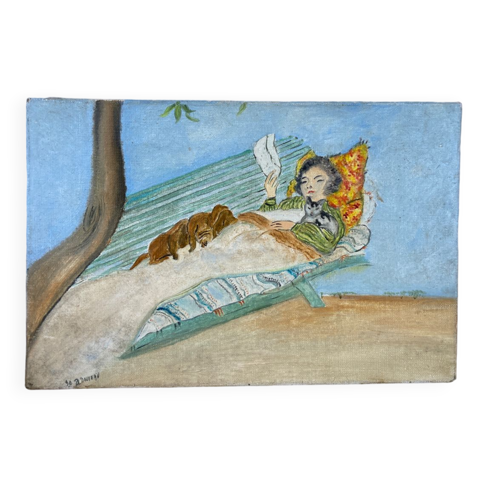 Décoration de chambre d'enfant imprimée vieux chien vintage
