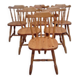 Set 6 chaises western bistrot vintage