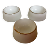 Set of three opaline egg cups