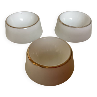Set of three opaline egg cups