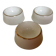 Set of three opaline egg cups