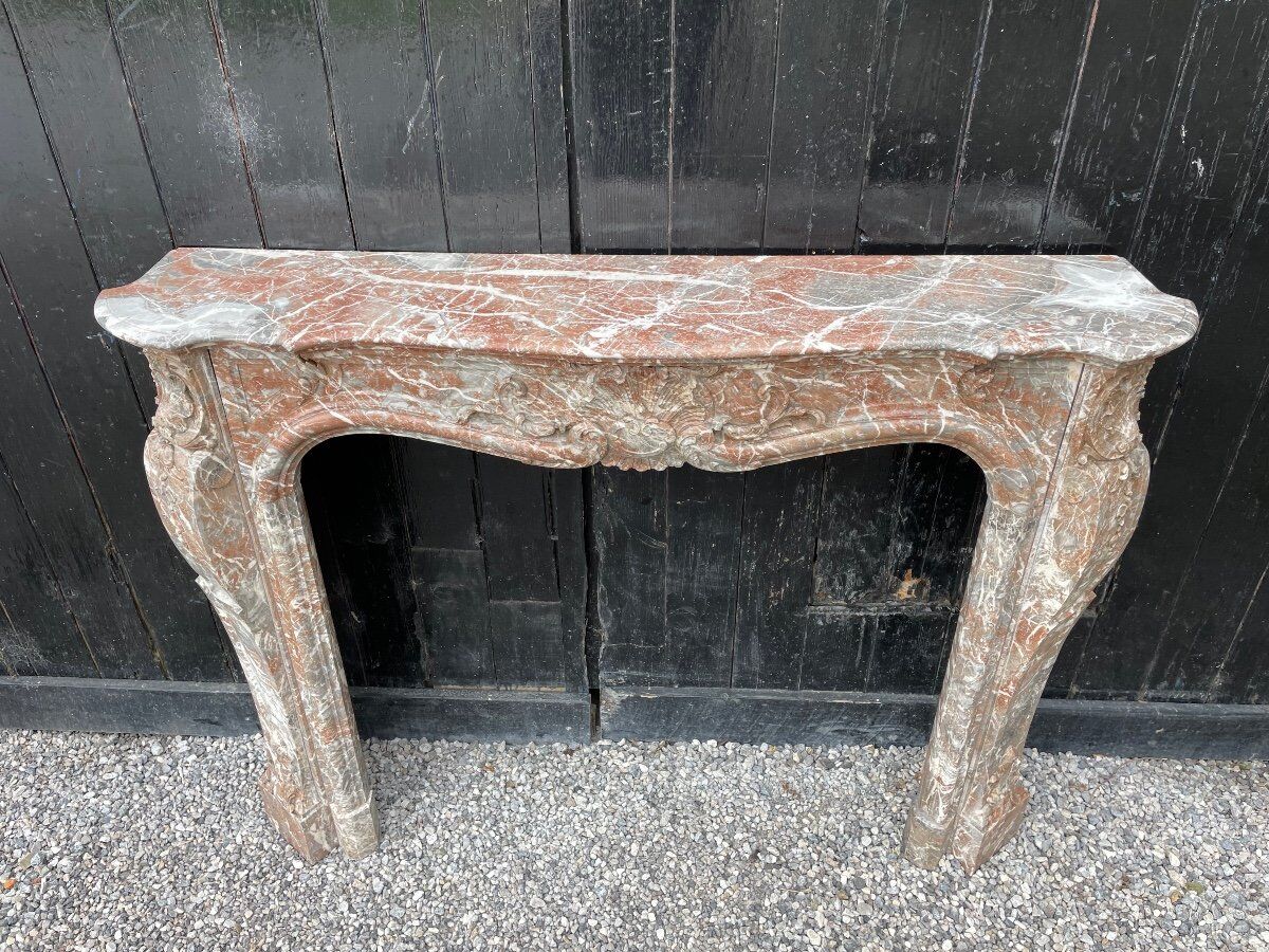 Louis XV style fireplace in rance marble circa 1880