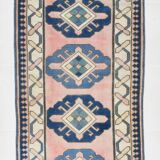 3x10 Pink & Blue Oushak Runner Rug 80x325Cm SK 22171