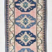 3x10 Pink & Blue Oushak Runner Rug 80x325Cm SK 22171