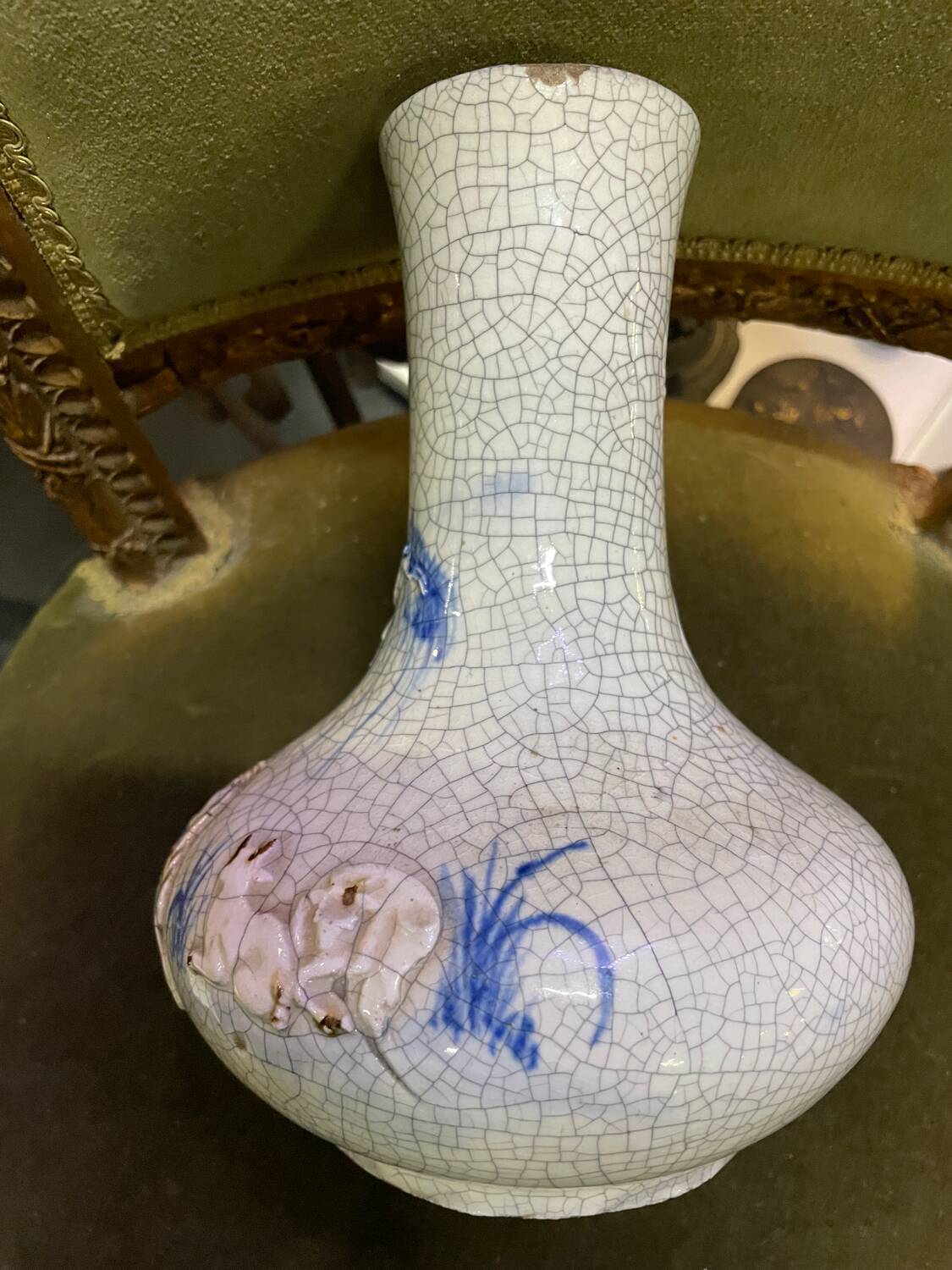 Vase porcelaine craquelé XIX