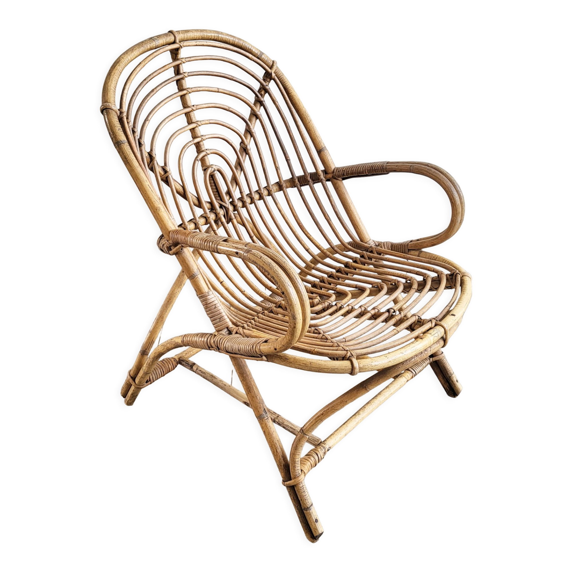 Vintage rattan armchair 1960
