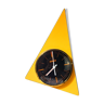 Yellow triangular KIPLE pendule in formica Years 7 Vintage clock Vintage pendule Made in France