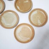 Série de 8 tasses et sous tasses vintage en grès