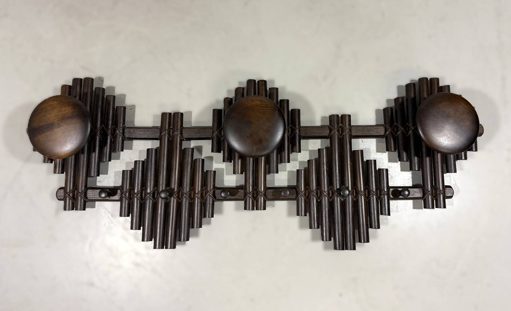 Rattan wall coat rack 1970’s