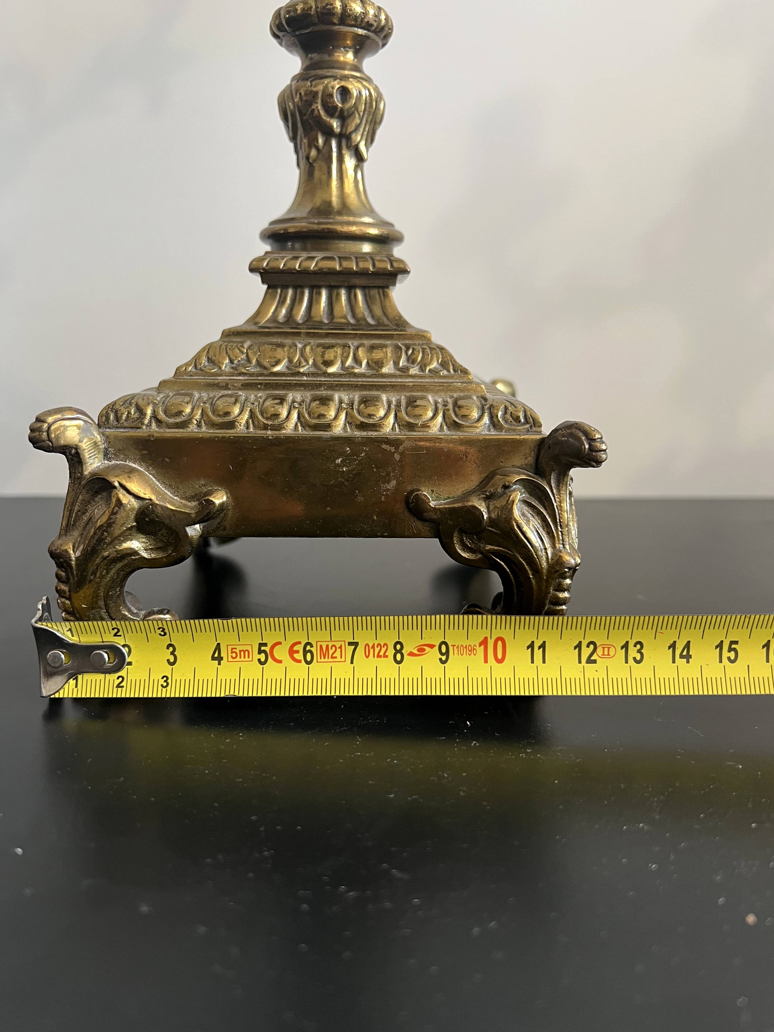 Pair of five-light gilded bronze candelabras, Napoleon III, 19th century.
