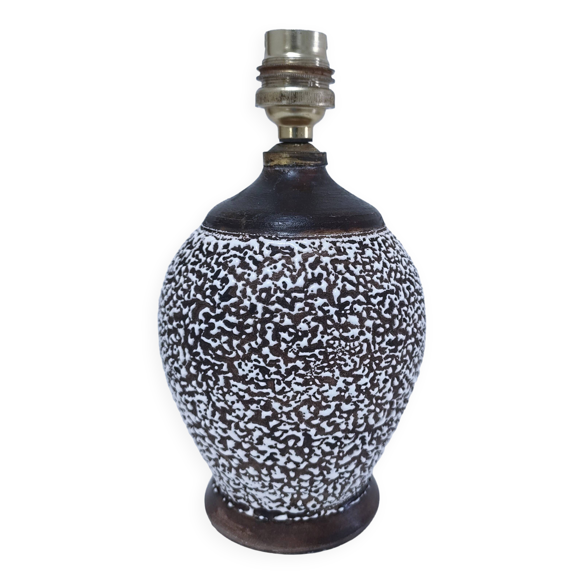 Art deco contorted ceramic lamp base in the Louis Dage Jean Besnard style from the 1930s