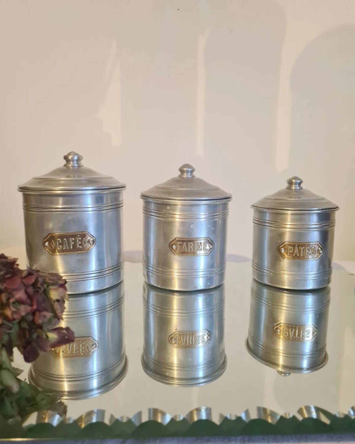 Aluminum and brass spice jars