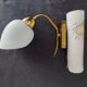 Wall lamp in brass and vintage opaline