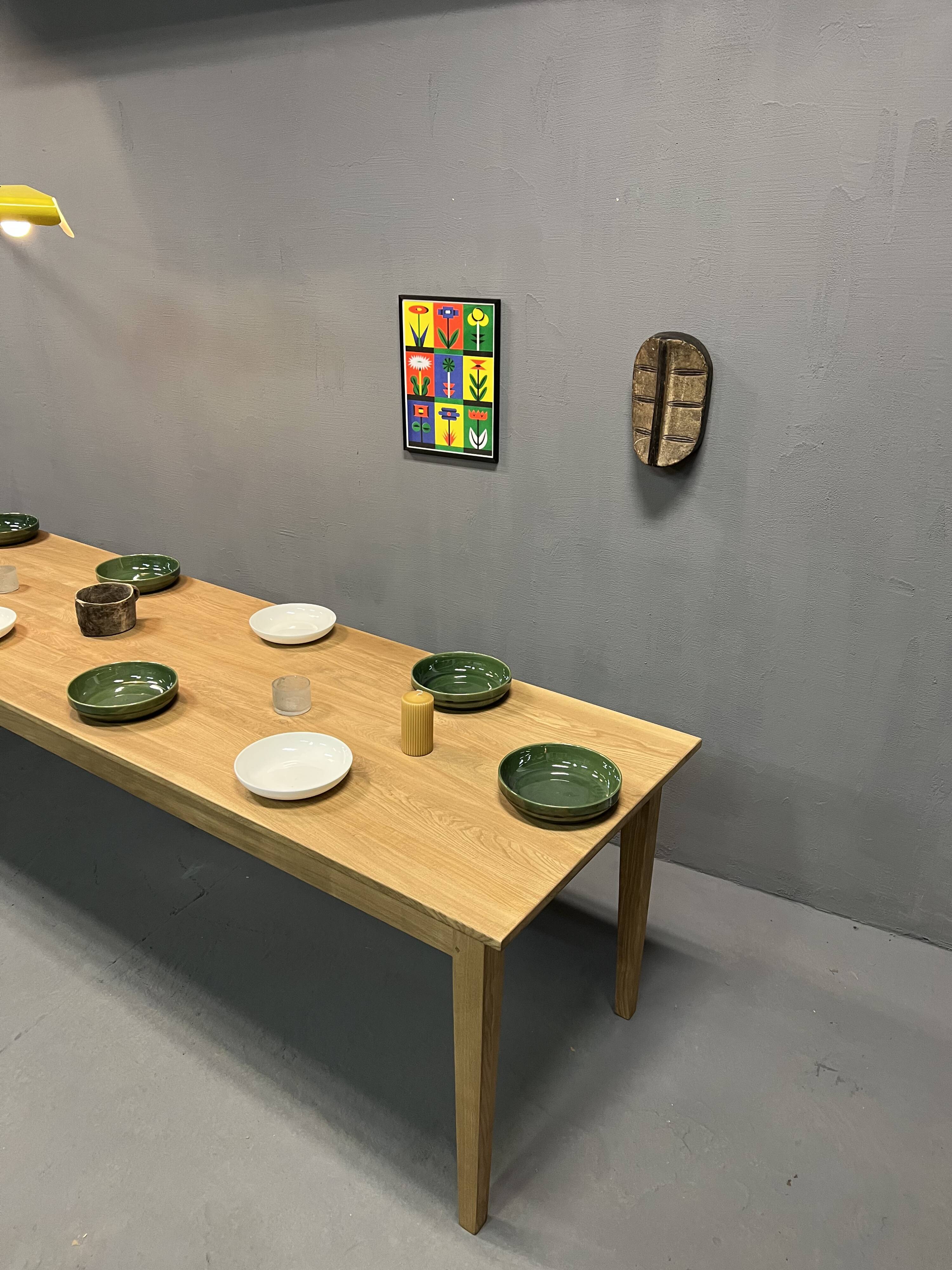 Farm table with tapered legs (300 cm x 90 cm)