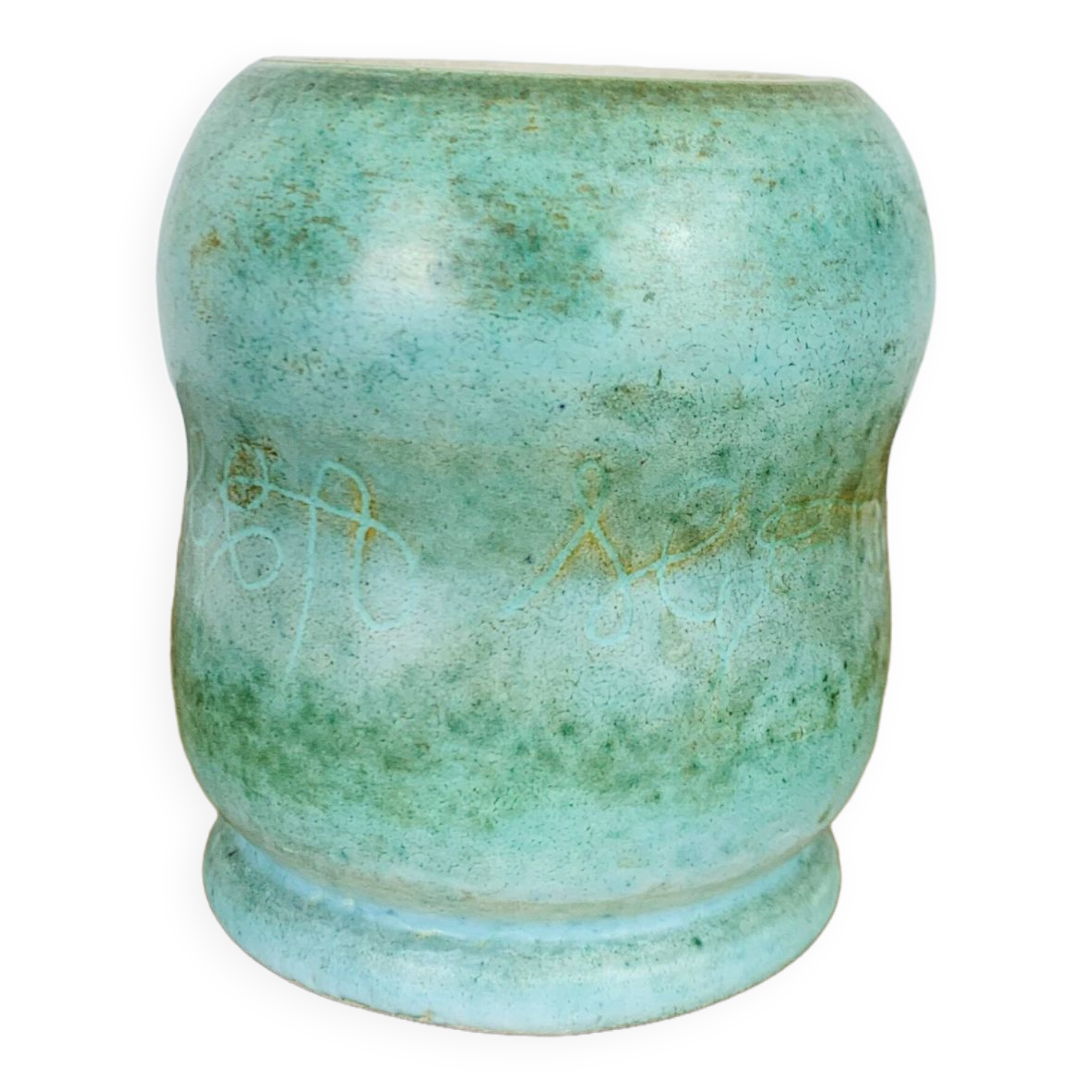 Vintage blue ceramic vase