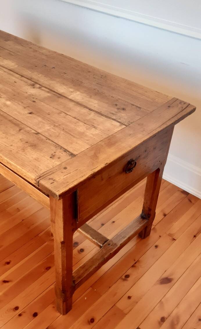 Table de ferme ancienne en bois de hêtre XIXème
