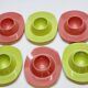 6 vintage plastic egg cups 1960s Schumm Plastic Style new in box