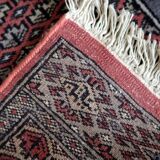 Handmade vintage Uzbek Bukhara rug 64cm x 94cm 1950s