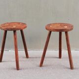 Pair of vintage tripod stools