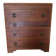 Art Deco chest of drawers with 4 drawers in oak, France 1930s-50s