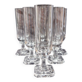 6 crystal champagne flutes from Villeroy and Boch, model Mercury - Height 17.