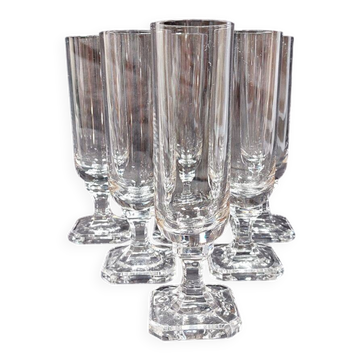6 crystal champagne flutes from Villeroy and Boch, model Mercury - Height 17.