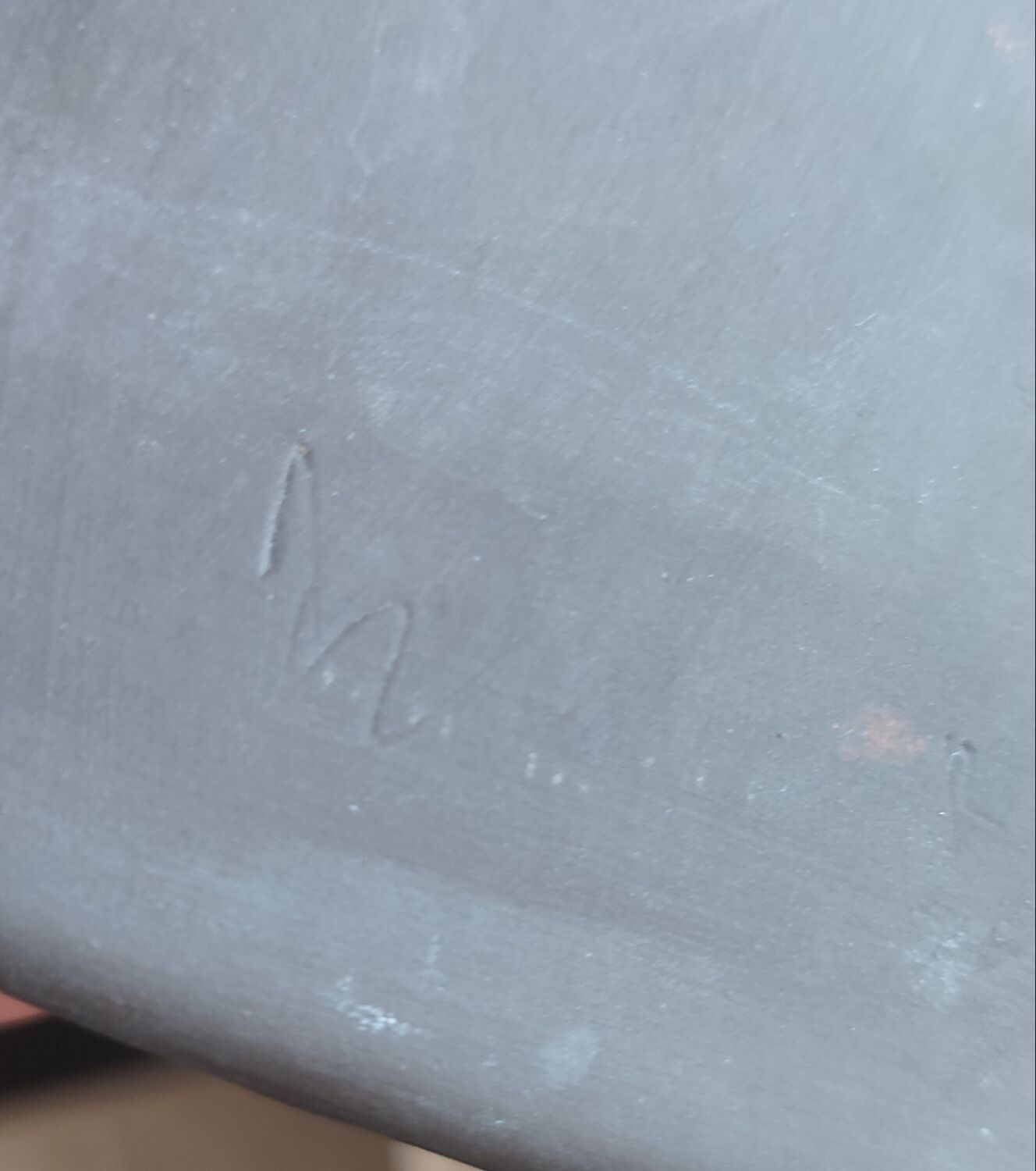 Large shallow dish (signed) in French studio stoneware from the 1960s-70s.