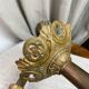 Paire de piques-cierges d’église en bronze et laiton