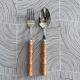 Paire de couverts en inox et buis