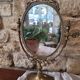 Miroir de table ancien style Louis XV / rocaille – métal doré