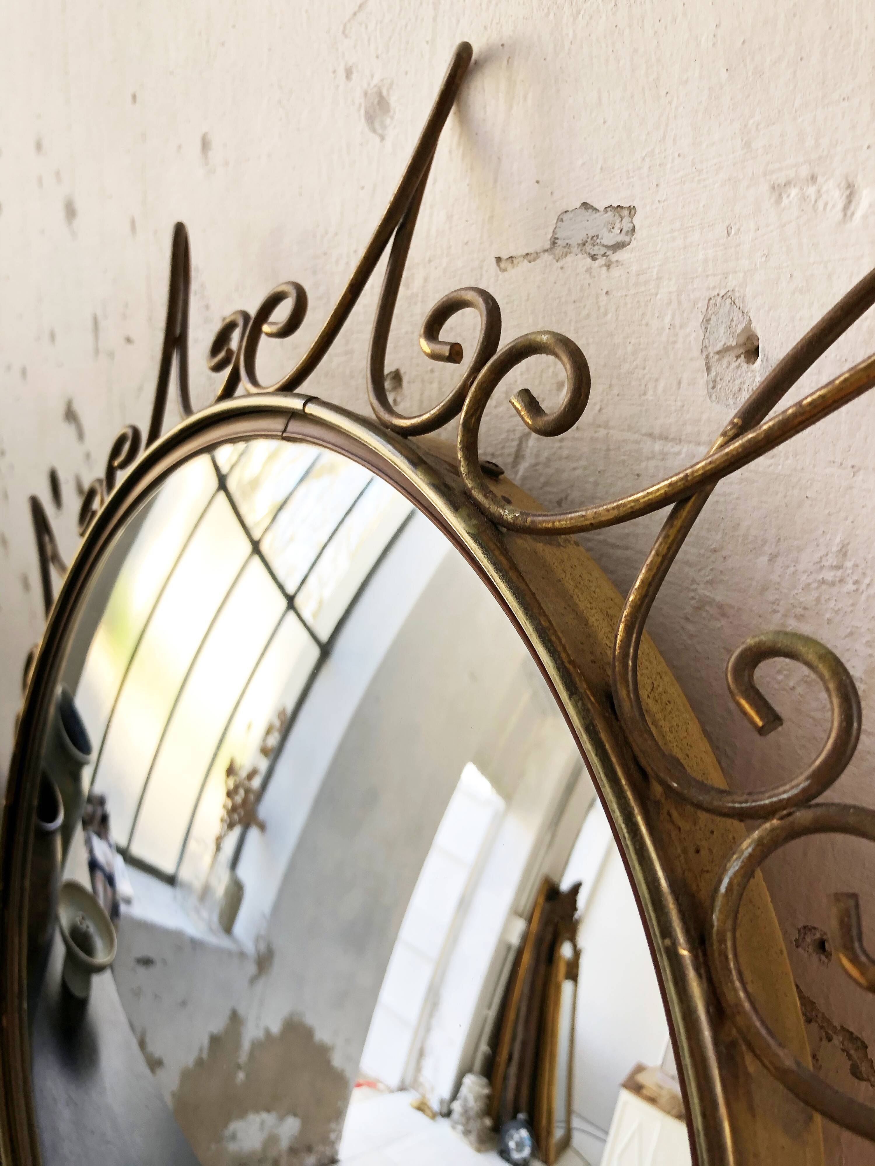 Brass witch mirror