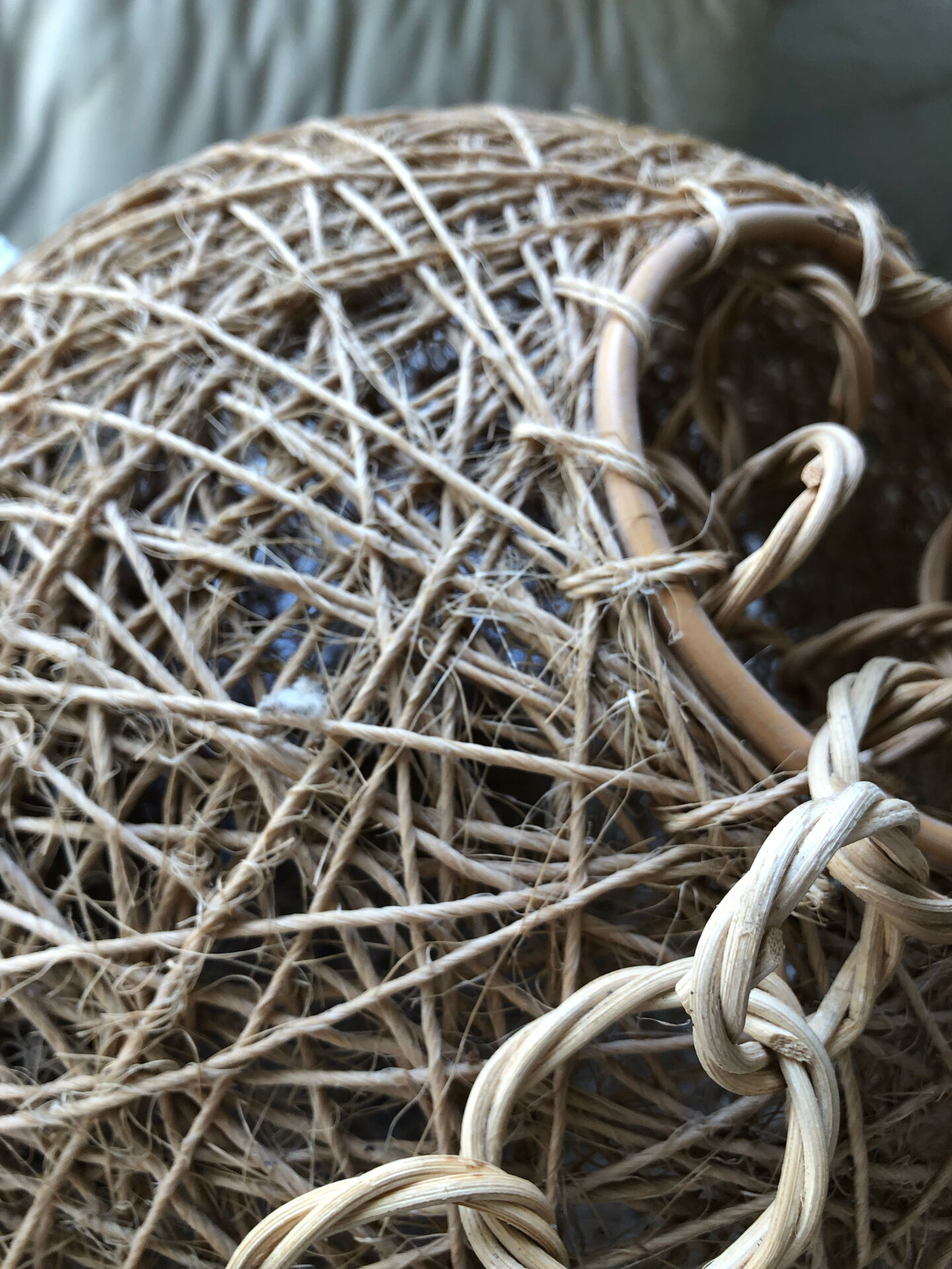 Hemp and rattan ball pendant lampshade