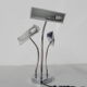 Vintage desk lamp with 3 chromed shades