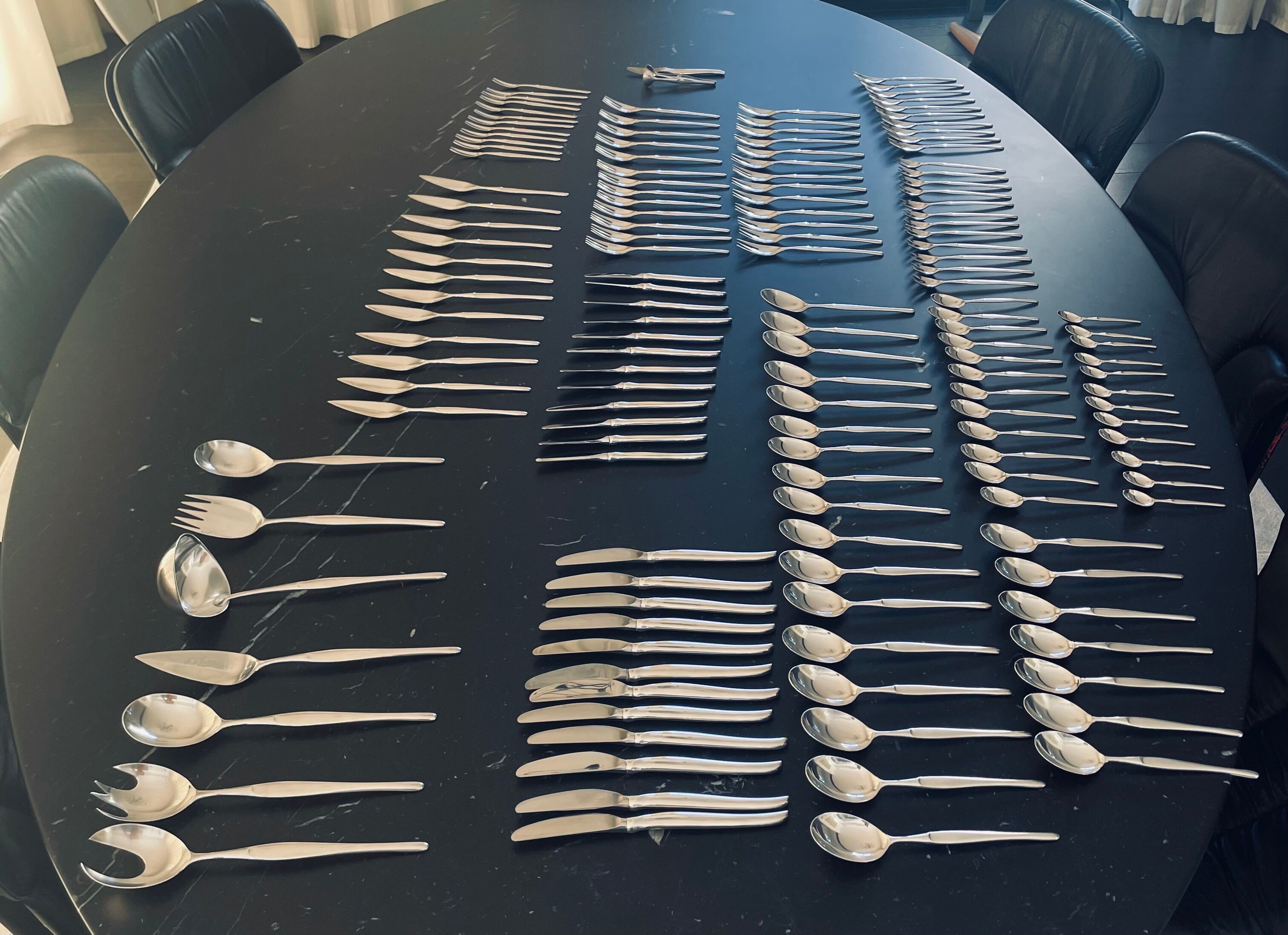 Complete housewife "Duo" designed by Tapio Wirkkala for Christofle