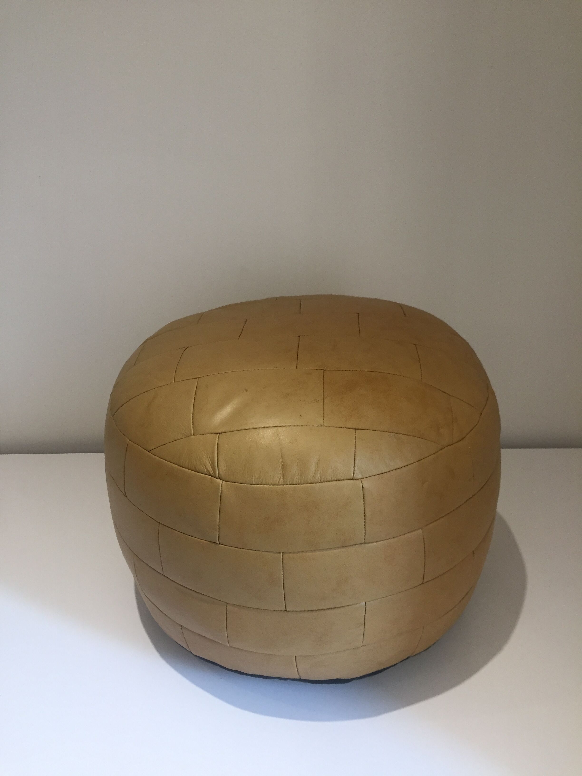 Leather pouf, design year 1970