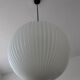 Large globe opaline suspension pleated circa 1950