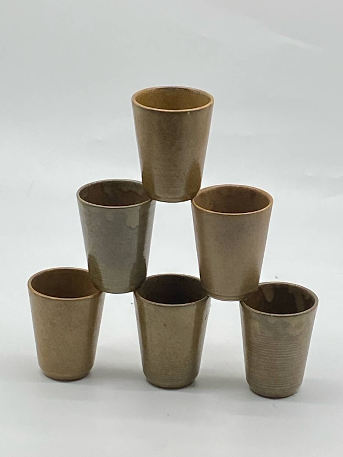 Verres / ceramic goblets / stoneware / Digoin / vintage