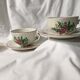 Duo of breakfast cups with saucer Faïence Lunéville