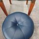 Modernist Design Side Table + 2 Blue Leather Poufs