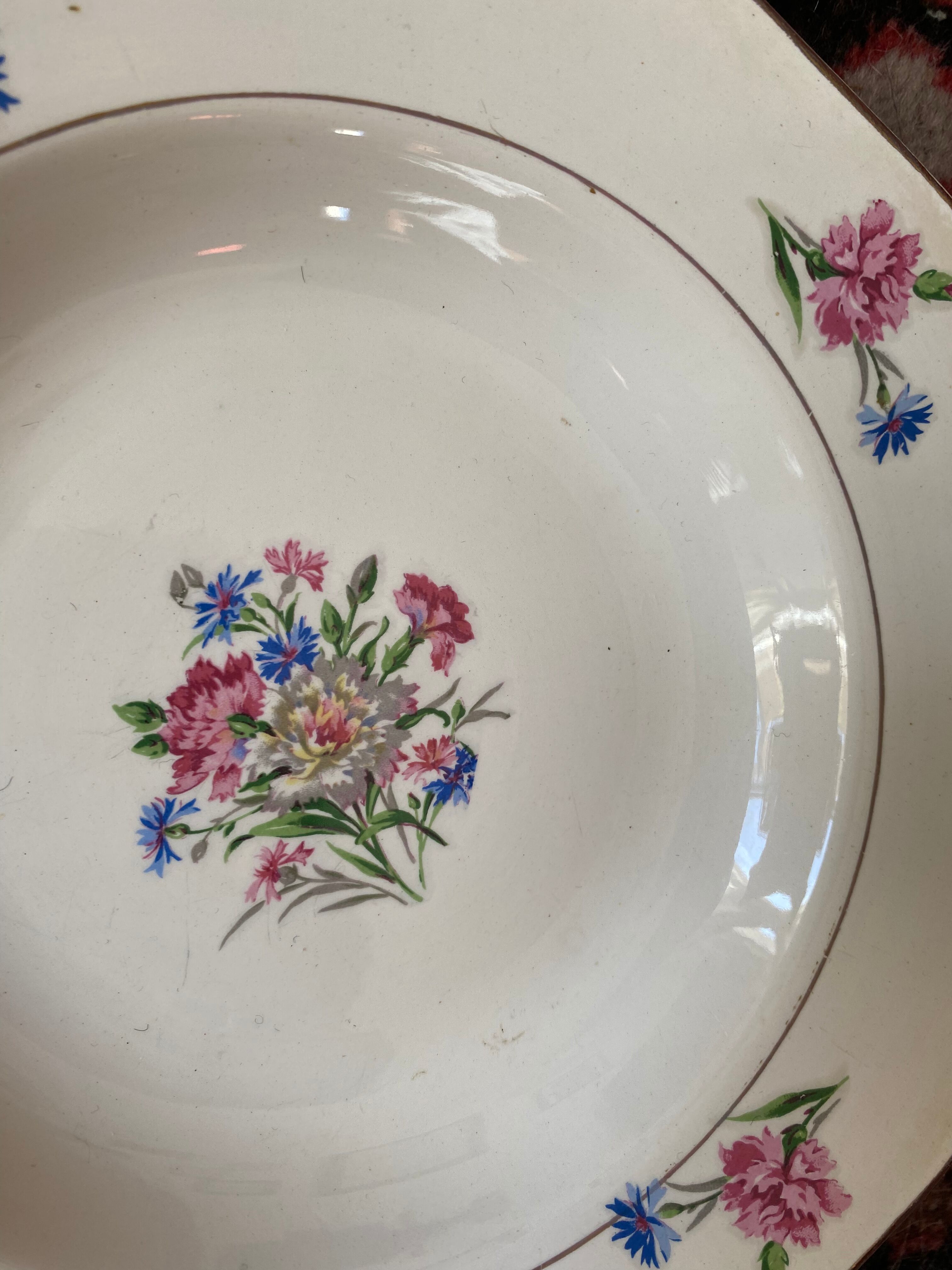 6 old and flowery hollow plates.