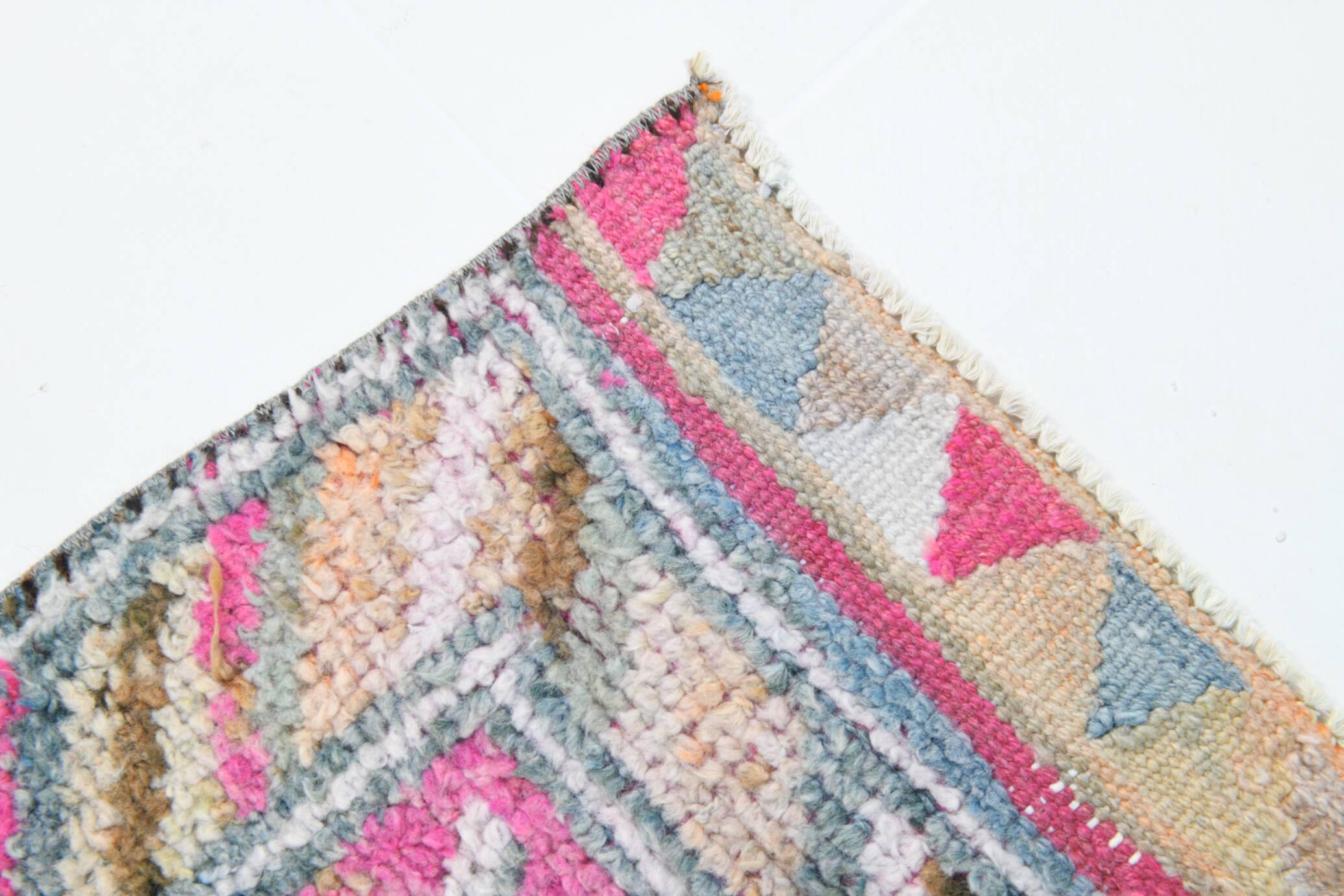 Soft Multicoloe Oushak Runner Rug, 75x397Cm