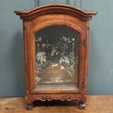 Small Louis XV mahogany display case with periwinkle legs