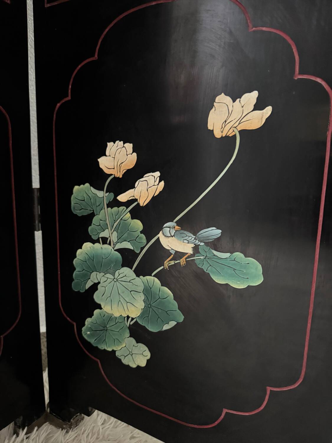 Antique Chinese lacquer screen