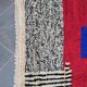 Traditional natural wool rug with colourful patterns, size 2/3 m.