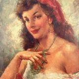 Tableau encadré représentant une cartomancienne bohémienne - signé CALLEWAERT 1940