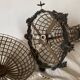 Empire-style hot air balloon chandelier with 6 lights and crystal drops