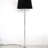 Chrome and black velvet Staff light floor lamp